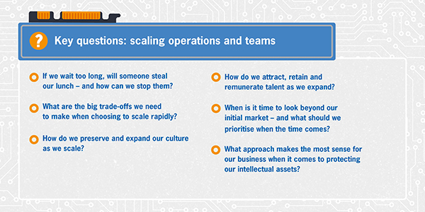 Key questions: scaling operations and teams Key questions: scaling operations and teams